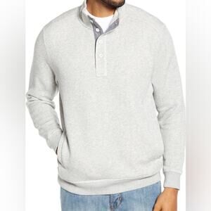 Tommy Bahama Men’s Via Norte Half Button Pullover - Light Gray - Size Medium